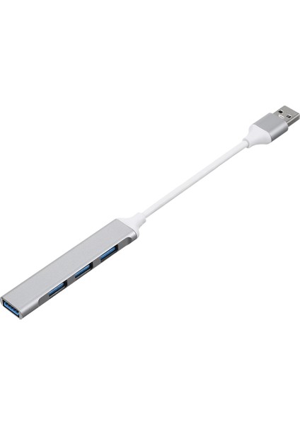 Taşınabilir USB Hub USB Adaptörü 4'ü 1 Arada Alüminyum Alaşımlı Hub Usb2.0/usb3.0 Portları Geniş Uyumluluk Gümüş (Yurt Dışından)