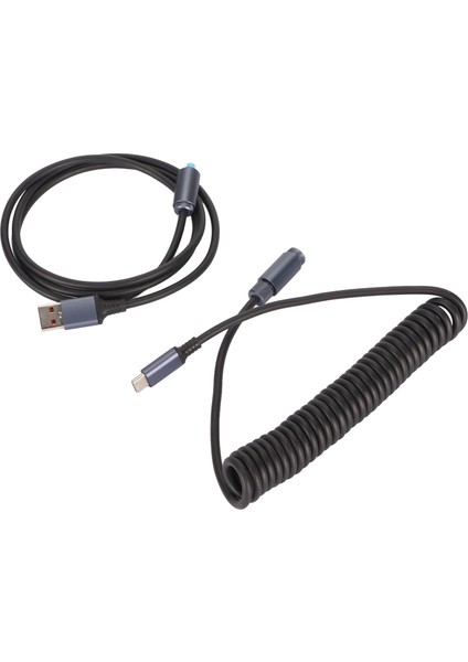Usb'den Type C Klavye Kablosu Maksimum 9.8ft 4pin Havacılık Konnektörü Kendiliğinden Kilitlenen Sarmal Klavye Kablosu Uzatma Oyunları Için (Yurt Dışından)