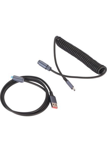 Usb'den Type C Klavye Kablosu Maksimum 9.8ft 4pin Havacılık Konnektörü Kendiliğinden Kilitlenen Sarmal Klavye Kablosu Uzatma Oyunları Için (Yurt Dışından)