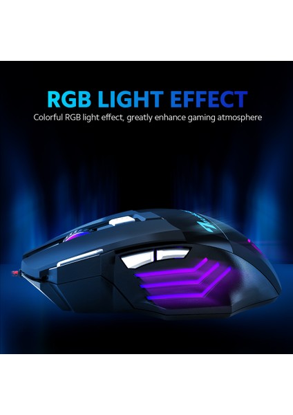 Bajeal G5 Kablolu Oyun Faresi Rgb Oyun Faresi 7 Tuşlu Ergonomik Fareler 4 Vitesli Ayarlanabilir Hareket Hızı Pc Masaüstü Bilgisayar Siyah (Yurt Dışından)