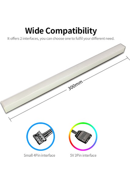 Coolmoon Manyetik Argb LED Şerit Çift Taraflı Aydınlatma Şeridi Gökkuşağı Pc Kasa Işık Çubuğu 5V 3pin Argb Başlık Senkronizasyon Aydınlatma Efekti (Yurt Dışından)