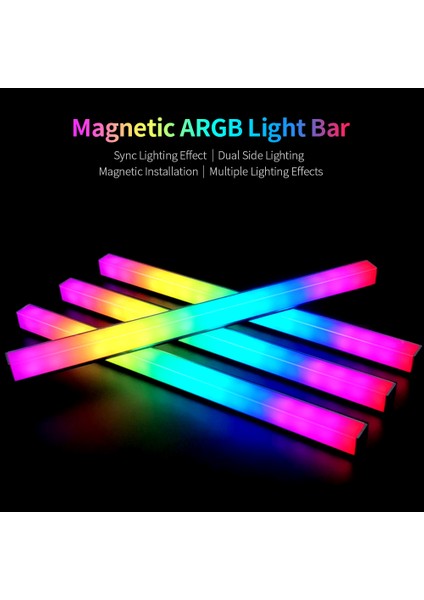 Coolmoon Manyetik Argb LED Şerit Çift Taraflı Aydınlatma Şeridi Gökkuşağı Pc Kasa Işık Çubuğu 5V 3pin Argb Başlık Senkronizasyon Aydınlatma Efekti (Yurt Dışından) indirimleri