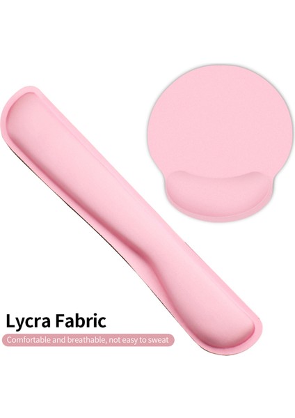 Hafızalı Köpük Klavye Bilek Desteği Mouse Pad Seti Kumaş Kaymaz Kauçuk Tabanlı Klavye Mouse Bilek Pedleri Gri (Yurt Dışından)