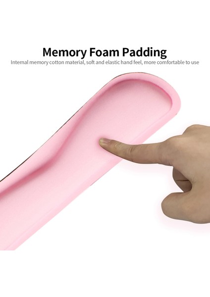 Hafızalı Köpük Klavye Bilek Desteği Mouse Pad Seti Kumaş Kaymaz Kauçuk Tabanlı Klavye Mouse Bilek Pedleri Gri (Yurt Dışından)