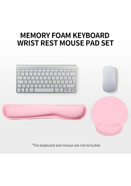 Hafızalı Köpük Klavye Bilek Desteği Mouse Pad Seti Kumaş Kaymaz Kauçuk Tabanlı Klavye Mouse Bilek Pedleri Gri (Yurt Dışından)