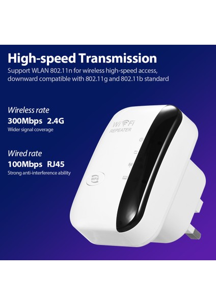 300M Wifi Sinyal Amplifikatörü Kablosuz Wifi Tekrarlayıcı Wifi Menzil Genişletici 2 Dahili Anten ile Ev Ofis Için Beyaz Ab Fişi (Yurt Dışından) indirimleri