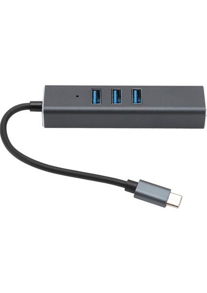 4'ü 1 Arada Tip C Hub Sabit Bağlantı 100MBPS Yüksek Hızlı Usb3.0 RJ45 Çok Işlevli USB - Ethernet Adaptörü (Yurt Dışından)