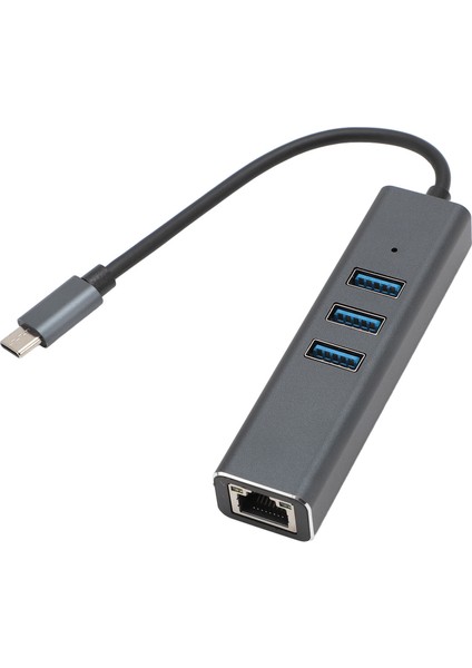4'ü 1 Arada Tip C Hub Sabit Bağlantı 100MBPS Yüksek Hızlı Usb3.0 RJ45 Çok Işlevli USB - Ethernet Adaptörü (Yurt Dışından)