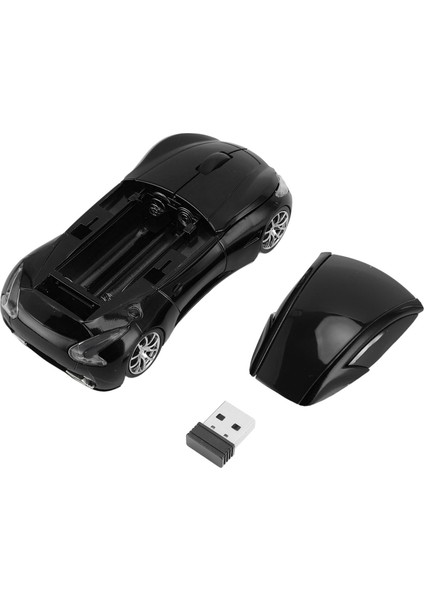 Spor Araba Şeklinde Kablosuz Fare 1600 Dpı Optik Sensörlü Fareler 2.4 Ghz USB Alıcı Fare Pc Için Ios Siyah (Yurt Dışından)
