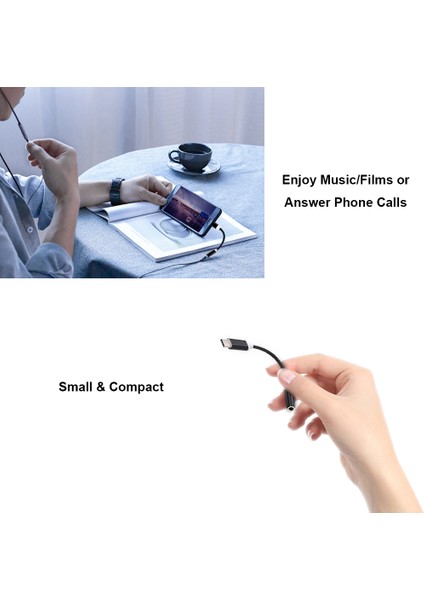 Type-C To Jack 3.5mm Aux Ses Kablosu Dönüştürücü Adaptör Usb-C Erkek - 3.5mm Kulaklık Dişi Jak Xiaomi Samsung Huawei Için Yedek (Yurt Dışından)