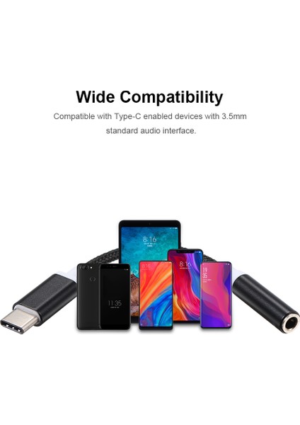 Type-C To Jack 3.5mm Aux Ses Kablosu Dönüştürücü Adaptör Usb-C Erkek - 3.5mm Kulaklık Dişi Jak Xiaomi Samsung Huawei Için Yedek (Yurt Dışından)