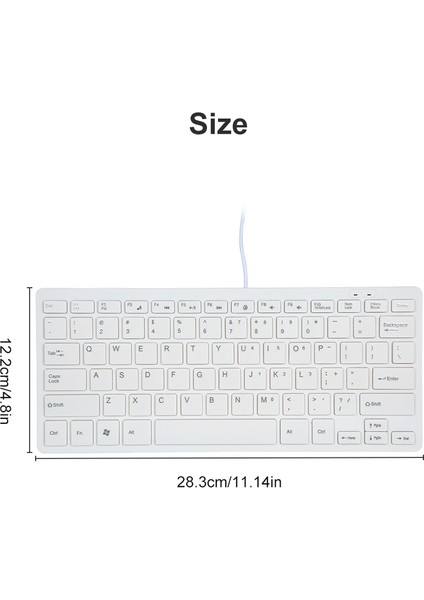 Çikolata Düğmeli USB Mini Klavye Şık ve Taşınabilir Masaüstü, Dizüstü Bilgisayar Kullanımı Için Evde ve Ofiste Klavye (Beyaz) (Yurt Dışından)