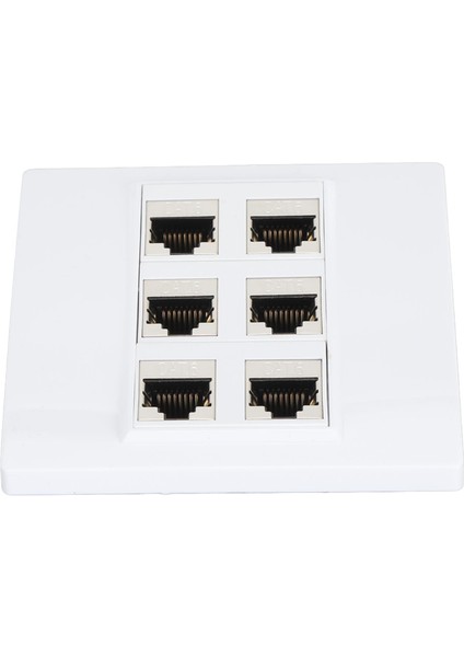 Cat 6 Ethernet Duvar Plakası 6 Port Dişi-Dişi Çıkarılabilir Cat6 Keystone Jack Duvar Plakası Iş Evi Için (Yurt Dışından)