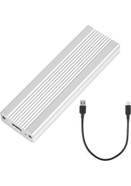 M.2 Ngff Sata Mobil Sabit Disk Kutusu Usb3.1 Type-C Harici SSD Muhafazası Hızlı Iletim Alüminyum Alaşımlı Kabuk Gümüş (Sabit Disk Dahil Değil) (Yurt Dışından)