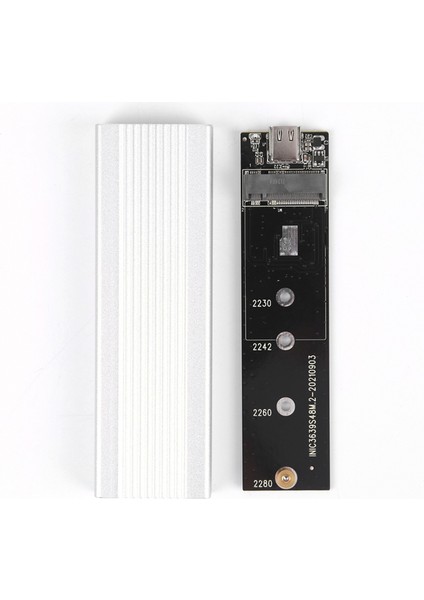 M.2 Ngff Sata Mobil Sabit Disk Kutusu Usb3.1 Type-C Harici SSD Muhafazası Hızlı Iletim Alüminyum Alaşımlı Kabuk Gümüş (Sabit Disk Dahil Değil) (Yurt Dışından)