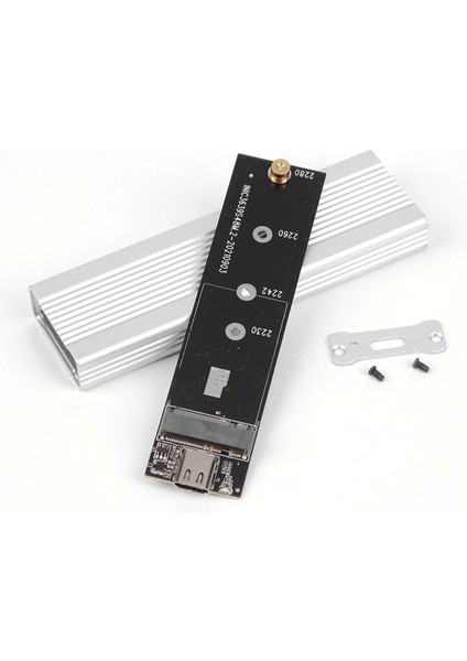 M.2 Ngff Sata Mobil Sabit Disk Kutusu Usb3.1 Type-C Harici SSD Muhafazası Hızlı Iletim Alüminyum Alaşımlı Kabuk Gümüş (Sabit Disk Dahil Değil) (Yurt Dışından)