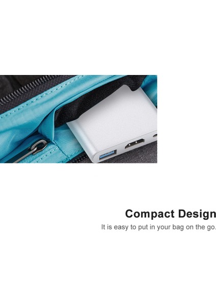 USB 3.1 Type-C'den USB 3.0/ Hd/ Type-C Hub'a Usb-C 3'ü 1 Arada Adaptör Dongle Dock Kablosu Macbook Pro, Dell Xps 13 Için Yedek (Yurt Dışından)
