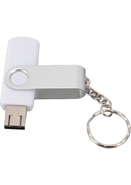 3'ü 1 Arada U Disk USB 2.0 Tip C Mikro USB Flash Sürücüler Evrensel Su Geçirmez Taşınabilir USB Bellek Yedekleme Için 128 GB Beyaz (Yurt Dışından)