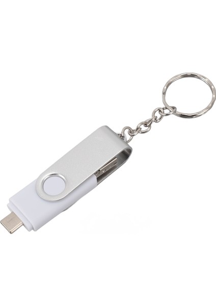 3'ü 1 Arada U Disk USB 2.0 Tip C Mikro USB Flash Sürücüler Evrensel Su Geçirmez Taşınabilir USB Bellek Yedekleme Için 128 GB Beyaz (Yurt Dışından)
