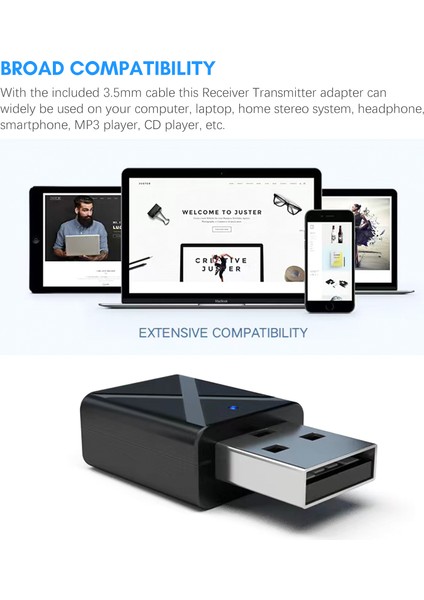 USB Bt5.0 Adaptör Verici ve Alıcı 2'si 1 Arada Aux Giriş Desteği Tv Hoparlör Kulaklık Mini Araba Müzik Dizüstü Bilgisayar Pc Bilgisayar (Yurt Dışından) fırsatları