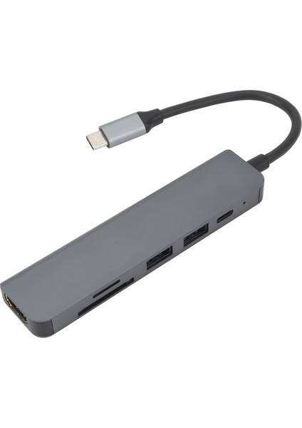 USB C Yerleştirme Istasyonu Çoklu Port Yüksek Isı Dağılımı 4K 30FPS Kararlı Iletim 87W 6'sı 1 Arada USB C Hub Bilgisayar Telefon Tablet Için (Yurt Dışından)