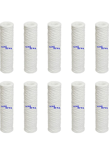 10 Adet 10" Inç 5 Mikron Ip Sargılı Iplik Kartuş Su Arıtma Filtresi