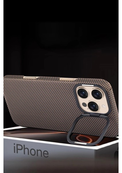 iPhone 16 Pro Uyumlu Kevlar Magsafe Kılıf – HDD 1000D Karbon Desenli, Darbeye Dayanıklı