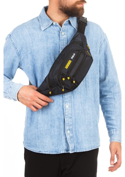 Erkek Gri USB Kulaklık Çıkışlı Crossbody Çapraz Göğüs Omuz ve Bel Çantası NEWPOLO328