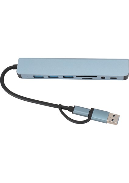 USB Type C Hub 8'i 1 Arada Yüksek Hızlı Tak ve Çalıştır Çoklu Port Adaptörü Dizüstü Tablet Telefon Pc Için (Yurt Dışından)