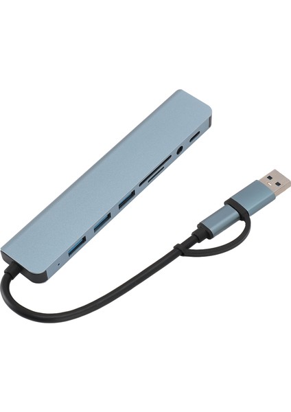 USB Type C Hub 8'i 1 Arada Yüksek Hızlı Tak ve Çalıştır Çoklu Port Adaptörü Dizüstü Tablet Telefon Pc Için (Yurt Dışından)