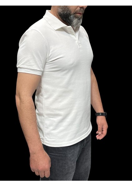Polo Yaka T-Shirt %95 Pamuk Premium A+ Kalite Beyaz Penye Çekme Solma Bozulma Yapmaz Garanti Stblue fırsatları