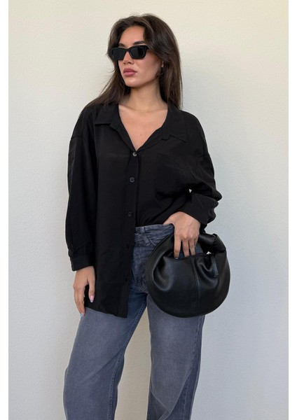 Siyah Cepli Kadın Uzun Kollu Gömlek MG2409 modelleri