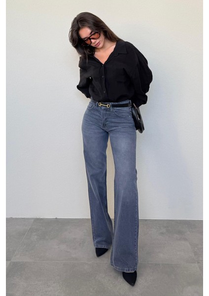 Siyah Cepli Kadın Uzun Kollu Gömlek MG2409 indirimleri