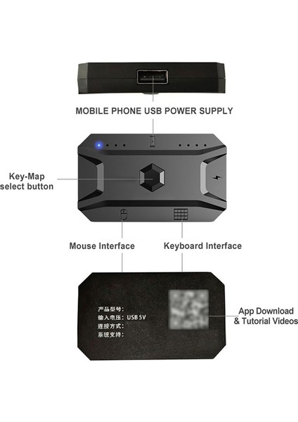 M1 Pro Klavye Mouse Dönüştürücü Taşınabilir Mobil Oyun Klavye ve Mouse Adaptörü Bt5.0 Bağlantı Desteği Android Sistemi (Yurt Dışından)