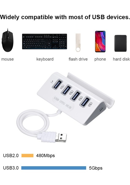 USB Otg Hub 4'ü 1 Arada Hub Usb3.0 Çoklu Ayırıcı Pc Dizüstü Bilgisayar Için (Yurt Dışından)