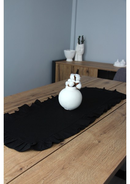 Fırfırlı Keten Masa Runner 40X110 cm 5001-FIRFIR