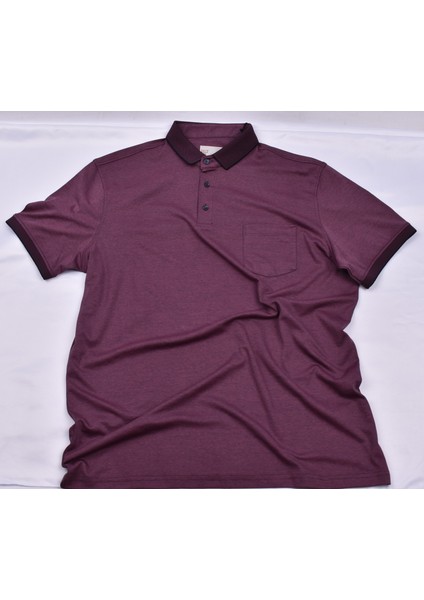 RYM-6275 Polo Yaka Cepli Tişört/lacivert-Gül/3xl