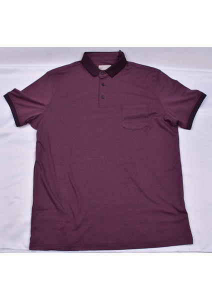 RYM-6275 Polo Yaka Cepli Tişört/lacivert-Gül/3xl
