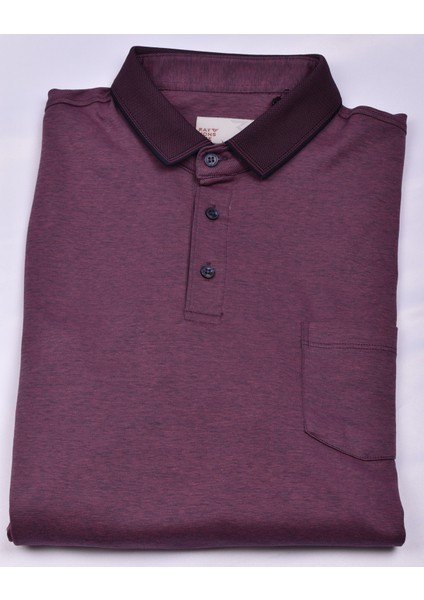 RYM-6275 Polo Yaka Cepli Tişört/lacivert-Gül/3xl