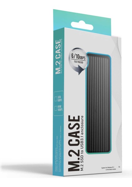 M.2 Ngff SSD 6gbps'den USB 3.1 Type-C Dönüştürücü Adaptör Muhafaza Kutusu Katı Hal Sabit Disk Kutusu (Sabit Disk Dahil Değil) (Yurt Dışından)
