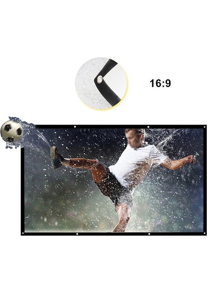 100 Inç 16:9 Projektör Ekranı Taşınabilir Hd Projeksiyon Ekranı Katlanabilir Duvara Monte Ev Sineması Ofis Filmleri Iç Mekanlar ve Dış Mekanlar Için (Yurt Dışından)