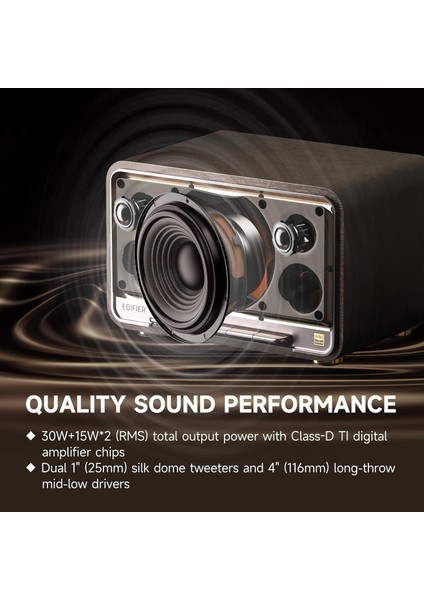 D32 Hi-Res Sertifikalı Masaüstü Bluetooth Hoparlör Wi-Fi Apple Airplay2 Uyumlu 60W Rms