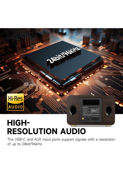 D32 Hi-Res Sertifikalı Masaüstü Bluetooth Hoparlör Wi-Fi Apple Airplay2 Uyumlu 60W Rms