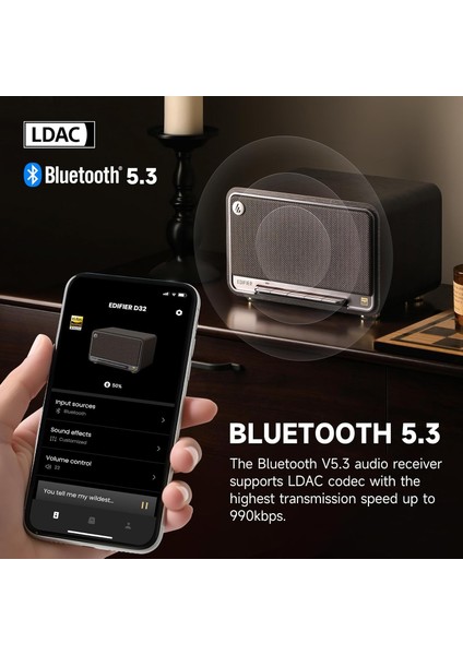 D32 Hi-Res Sertifikalı Masaüstü Bluetooth Hoparlör Wi-Fi Apple Airplay2 Uyumlu 60W Rms