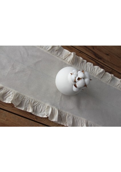 Fırfırlı Keten Masa Runner 40X110 cm 5001-FIRFIR fiyatları