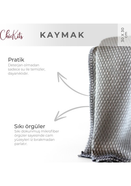 Kaymak - Mikrofiber Cam Bezi 30*30 cm
