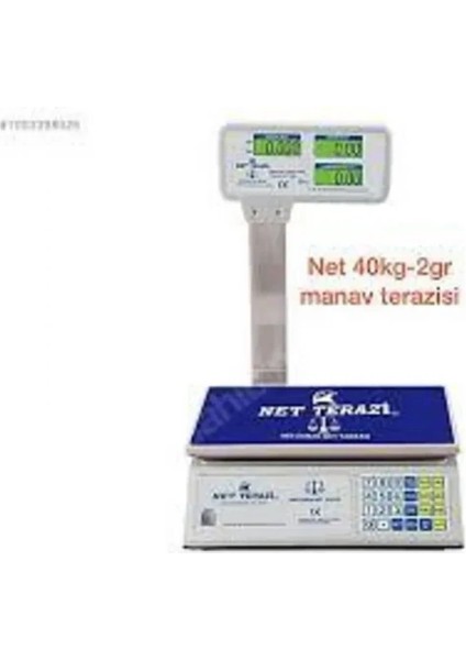 Net Terazi Kollu Dijital Çift Ekranlı Bakkal Manav Pazar Terazisi Akülü Max 40 kg 2 gr Hassasiyet fiyatları