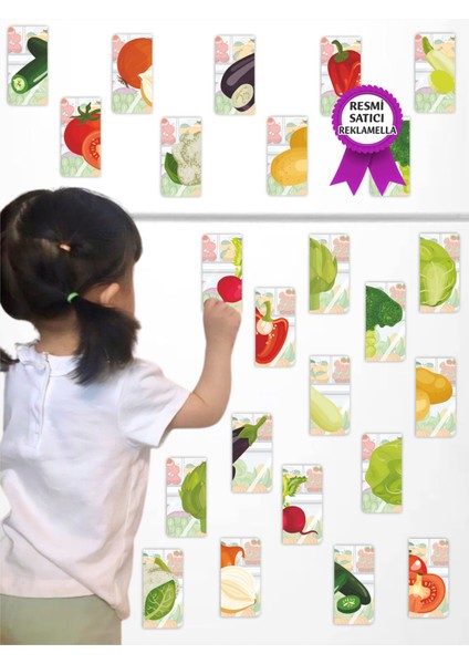 Yiyecekler Puzzle Magnet Seti 12 Adet, 24 Parça Dikkat Geliştiren Zeka Oyunu, Çocuk Oyalayan Oyuncak