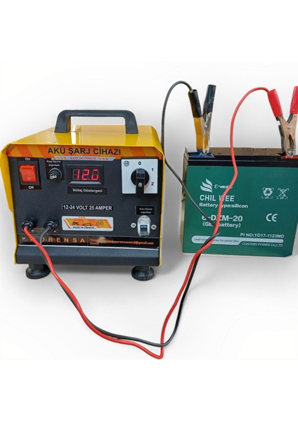 12/24 Volt 25 Amper Akü Şarj Cihazı(İKİ AKÜLÜK) indirimleri