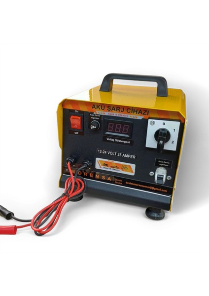 12/24 Volt 25 Amper Akü Şarj Cihazı(İKİ AKÜLÜK)